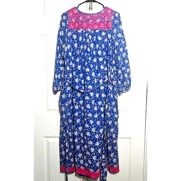 J. Crew Belted‎ Tunic Dress Festival Bohemian Midi/Maxi Length Medium Relaxed - Picture 8 of 12